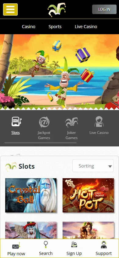 Joker Casino mobile browser experience